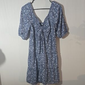 Love Navy and White Floral Mini Dress